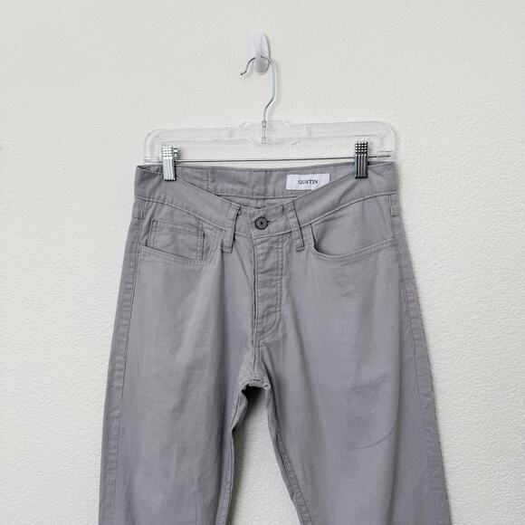 [Gustin] Light Gray Slim Straight Leg Linen Blend 5 Pocket Pants Men's Sz 31x32 - Picture 4 of 10